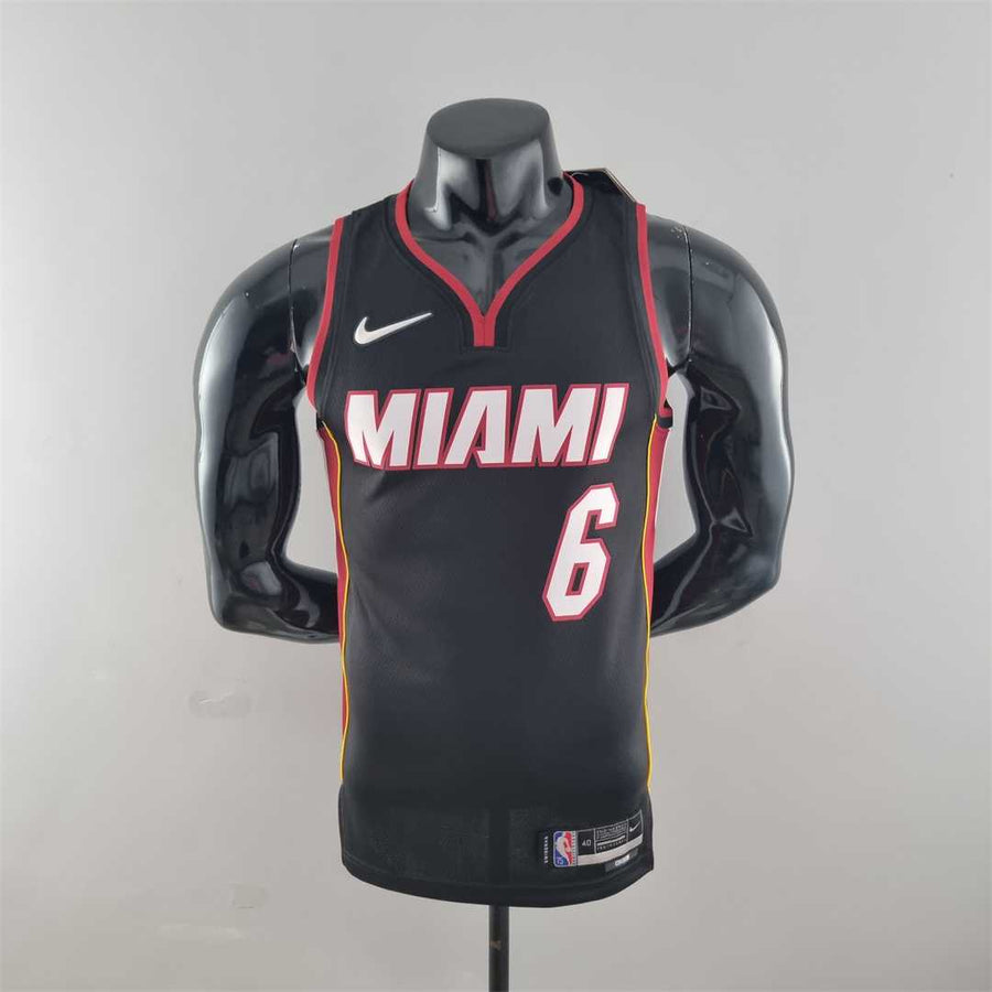 75th Anniversary Miami Heat JAMES #6 black NBA Jersey