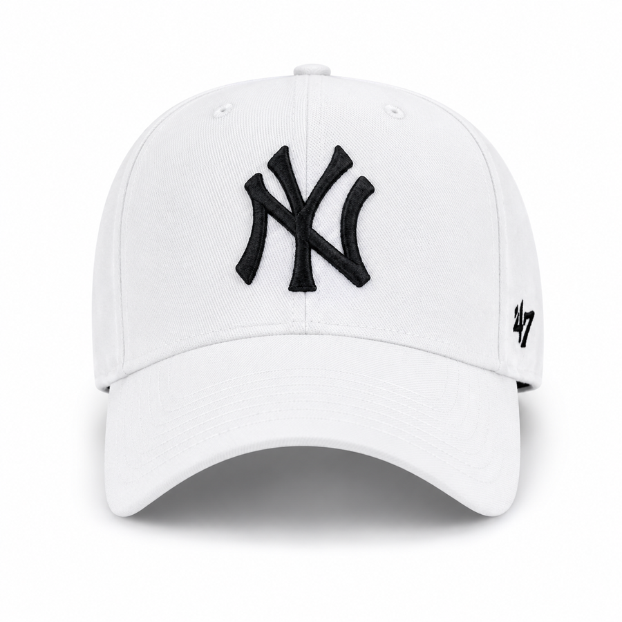 47 Brand New York Yankees MVP Cap in White/Black.
