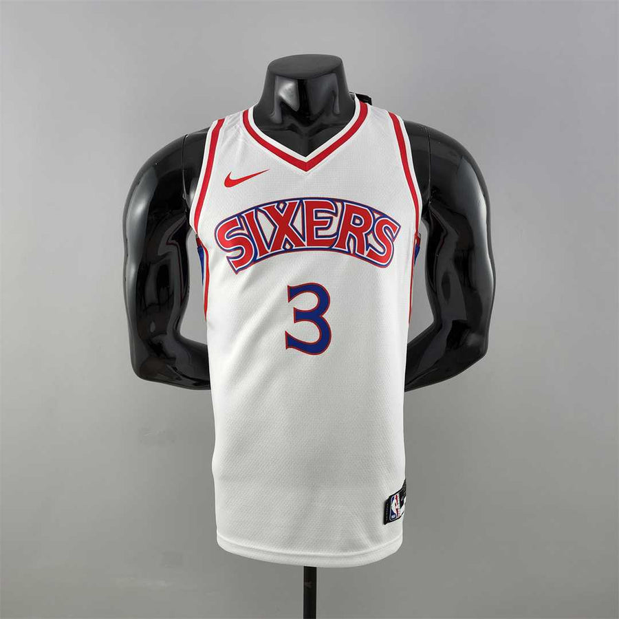 Rookie Philadelphia 76ers Iverson #3 white NBA Jersey