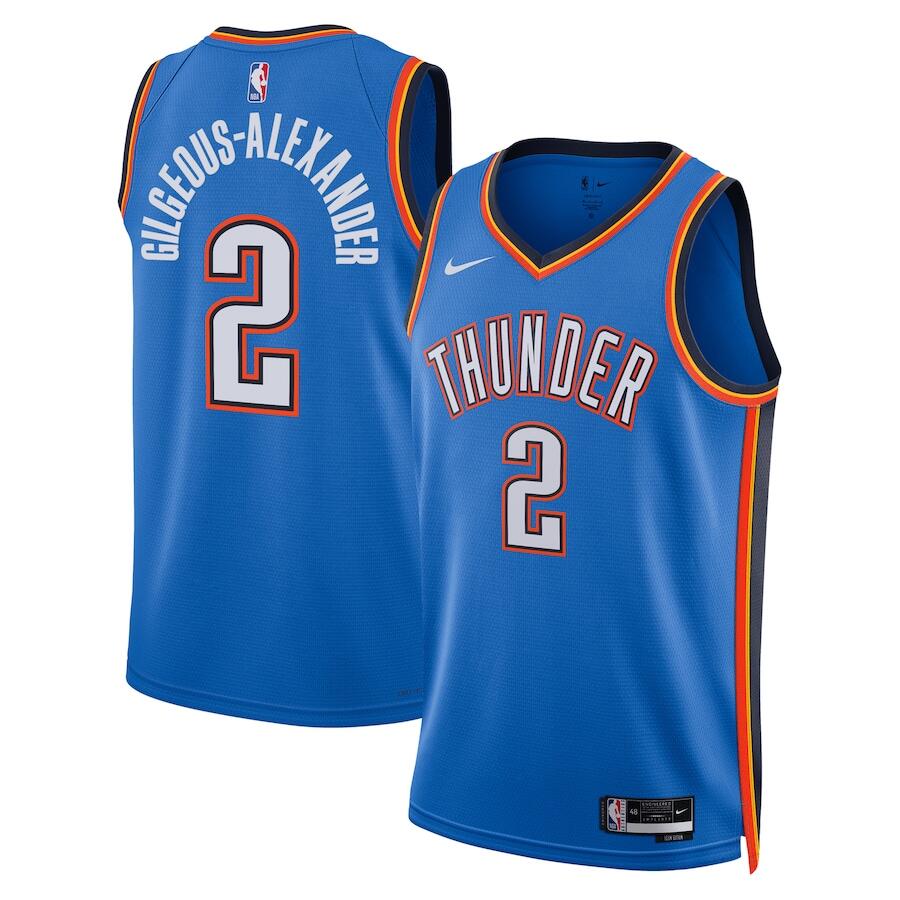 Oklahoma City Thunder #2 Shai Gilgeous-Alexander Icon Edition Blue
